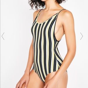 Dolls Kill DARK GET INTO TROUBLE STRIPED BODYSUIT